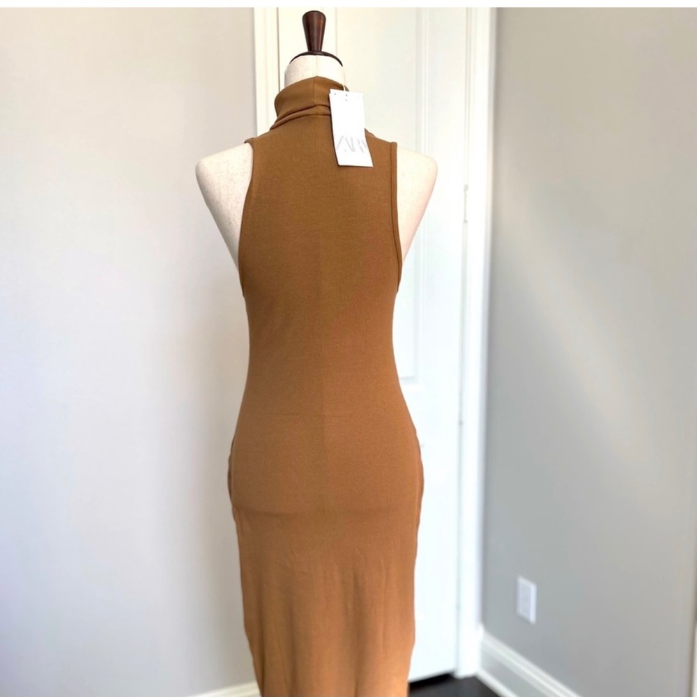 Zara Turtle Neck Ribbed Dress L - Picture 2 of 3